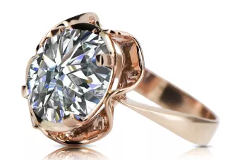 Originalus 14k rožinio aukso vintage Žirkoniai Žiedas Vintažinis stilius vrc206r